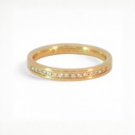 Diamantring i gult gull 14 kt med 15 diamanter - 2976228