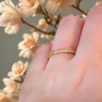 Diamantring i gult gull 14 kt med 15 diamanter - 2976228