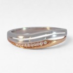 Diamantring med diamant 0,05ct i 14kt gull, tofarget - 5670005