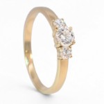 Diamantring - forlovelsesring i gult gull med  0,22 ct W-Si - Bur538279