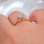 Diamantring forlovelsesring  0,70 ct TW-SI i 14kt gult gull Leticia -18007070gg