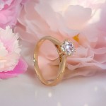 Diamantring forlovelsesring  0,70 ct TW-SI i 14kt gult gull Leticia -18007070gg