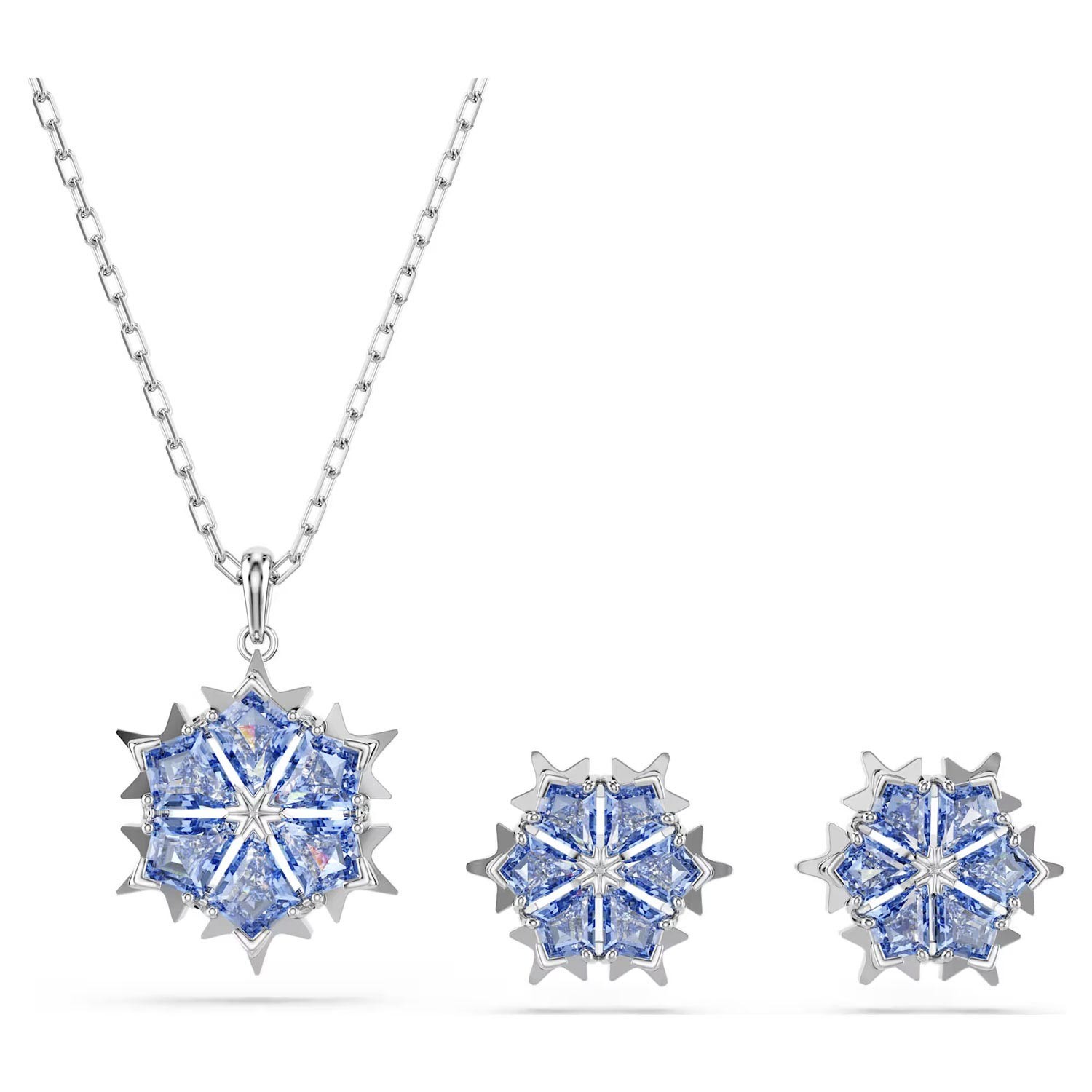 Swarovski figurer Magic set Snowflake, Blue, Rhodium plated - 5734243
