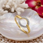 Bilde av Gullring med zirkonia -BUR594088