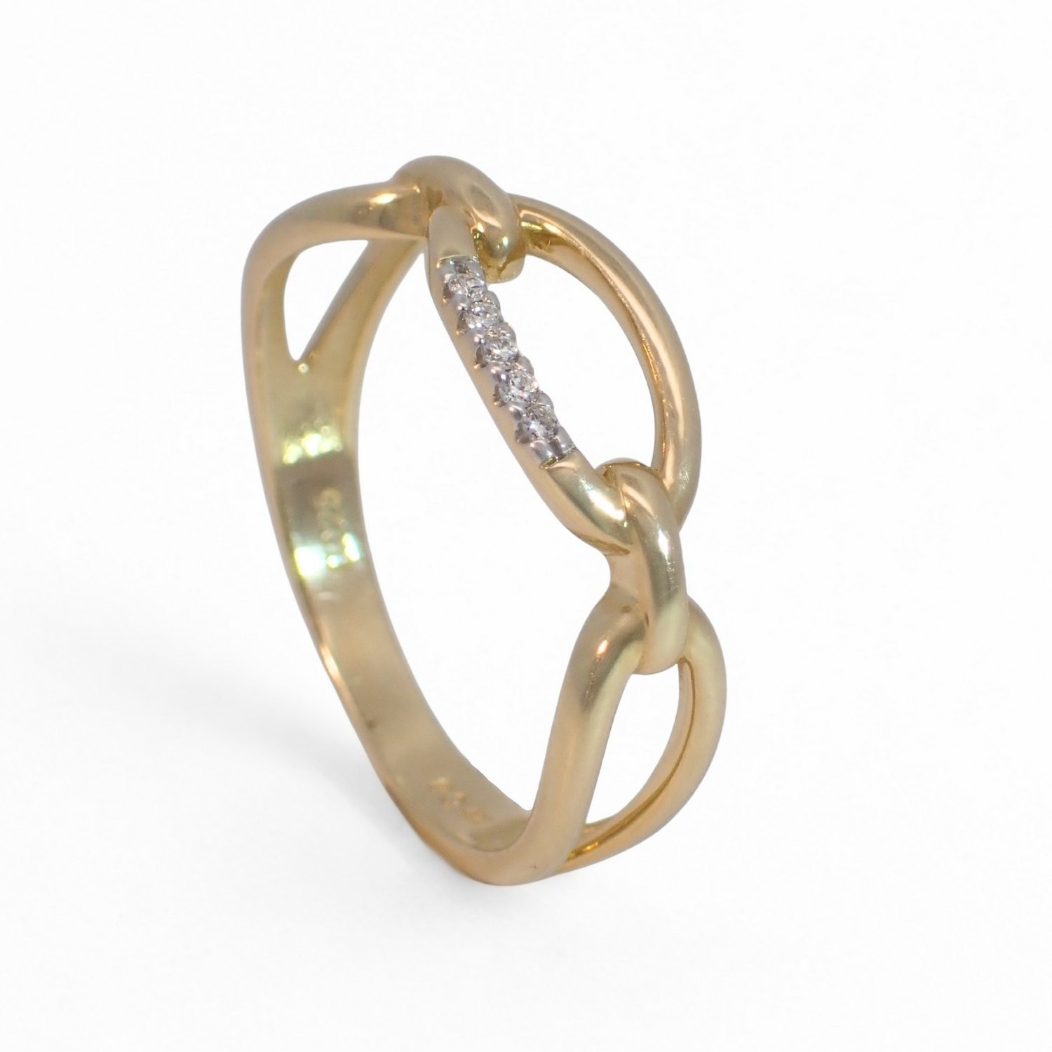 Diamantring i 14kt gult gull med 0,025 ct W-Si - BUR537827