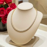 Swarovski collier Matrix Tennis Round cut, White, Gold-tone plated - 5681795