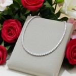 Swarovski collie Matrix Tennis necklace, Round cut, White, Rhodium plated - 5681796