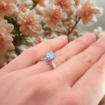 Forlovelesring med Oval blå Lab Grown diamant 0,72ct VS2. Leticia - 25100530LG