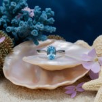 Forlovelesring med Oval blå Lab Grown diamant 0,72ct VS2. Leticia - 25100530LG