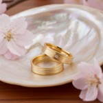 Gifteringer i gult gull 14 kt, 5 mm. GERSTNER - 20911