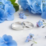 Giftering i hvitt gull 14kt, 3,5 mm/1,3 mm. RUBIN - 1935