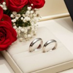 Giftering i hvitt gull 14kt, 4 mm/1,6 mm. RUBIN - 1740hv