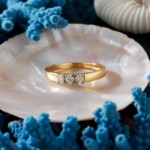 Iselin alliansering i 585 gult gull med diamanter - 85030700