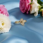 Diamantring i 14kt gult gull med 0,090ct W-Si - Bur538330