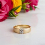 Diamantring i 14kt gult gull med 0,070ct W-Si - Bur538398