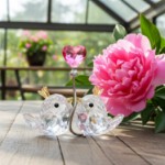 Swarovski figurer. Love Birds, Pink Heart - 5492226