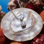 Diamantsmykke i hvitt gull med 0,08 ct W-Si-coc083150