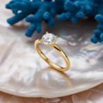 Forlovelsesring i gult gull med Lab Grown diamant 1,00ct TW-VS - Bur5Z00030