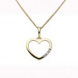 Diamantsmykke i gull 14 kt med 0,015 ct W-P - BUR310457