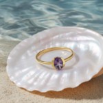 Gullring 14 kt med ametyst - bur585706a