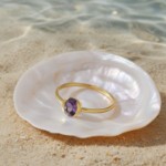 Gullring 14 kt med ametyst - bur585706a