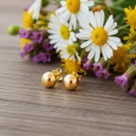 Gulløredobber. Gult gull 14 kt, 6 mm - 46943