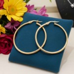 Øreringer i gull 14kt, 30 mm/2 mm. SVEDBOM - 06-69-1000