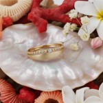 Gullring i 14kt gull med zirkonia - Bur585908