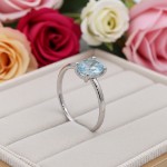 Gullring i 14kt med Topas Sky Blue Oval - Bur620400hvt