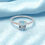 Gullring i 14kt med Topas Sky Blue Oval - Bur620400hvt