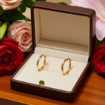 Øreringer i gult gull 14 kt, 2 mm/18mm - 46085