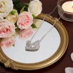 Swarovski smykke Dancing Swan necklace Swan, White, Rhodium plated - 5514421