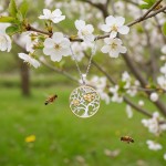 Livets Redd en BIE i sølv forgylt med zirkonia - 3053745