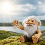 Livets Redd en BIE i sølv forgylt med zirkonia - 3053745