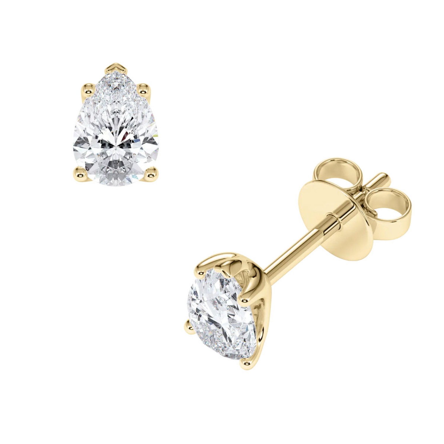 Diamantøredobber Dråpe med Lab Grown diamanter i 1.00 ct (0,50x2) og River (D) - VS1 - ru-dråpe-100gg