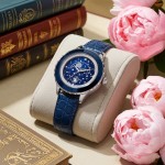 Swarovski klokke Octea Moon watch Swiss Made, Moon, Leather strap, Blue, Stainless steel - 5677494