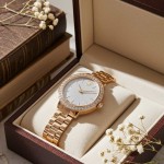 Swarovski klokke Matrix 3-link watch Swiss Made, Metal bracelet, Gold tone, Champagne gold-tone finish - 5715026