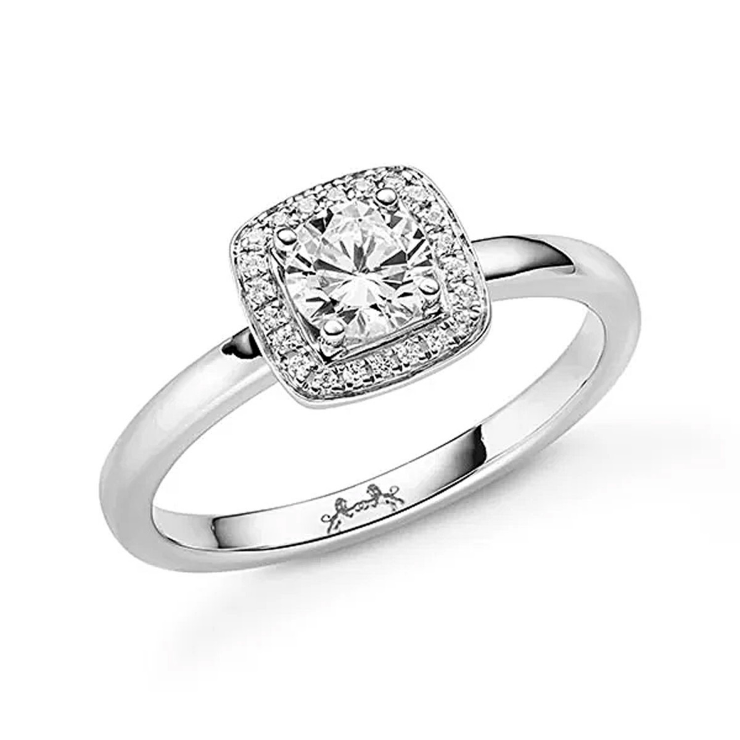 Diamantring med 0.59 ct, hvitt gull 18 kt - 159150hvg
