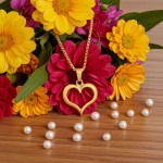 Hjerteanheng i gult gull - 52856