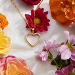 Smykke Hjerte i gult gull med zirkonia stener - 52444