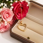 Smykke Hjerte i gult gull med zirkonia stener - 52444