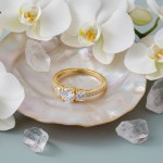 Swarovski Stilla Attract ring Round cut, White, Gold-tone plated - 5723294