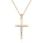 Gullsmykke kors krusifiks i 14K gult gull - 27493