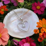 Diamanthjerte i hvitt gull med 0,03 ct W-Si-30617