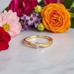 Diamantring i 14kt gult gull med diamanter 0,03 ct TW-Si - coc5000316