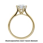 Diamantring forlovelsesring 0,40 ct i 14kt gult gull.  Leticia - 18007040gg