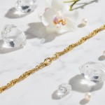 Armbånd Singapore i gult gull 14kt, 19 cm - 18GU3419