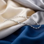 Armbånd Singapore i hvitt gull 14kt, 19 cm - 18HV2219