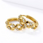 Gull øredobber Kreol med zirkonia - 53156