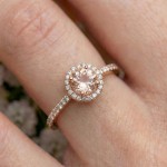 Diamantring i gult gull med 0,15 ct W-Si og morganite - bur573211